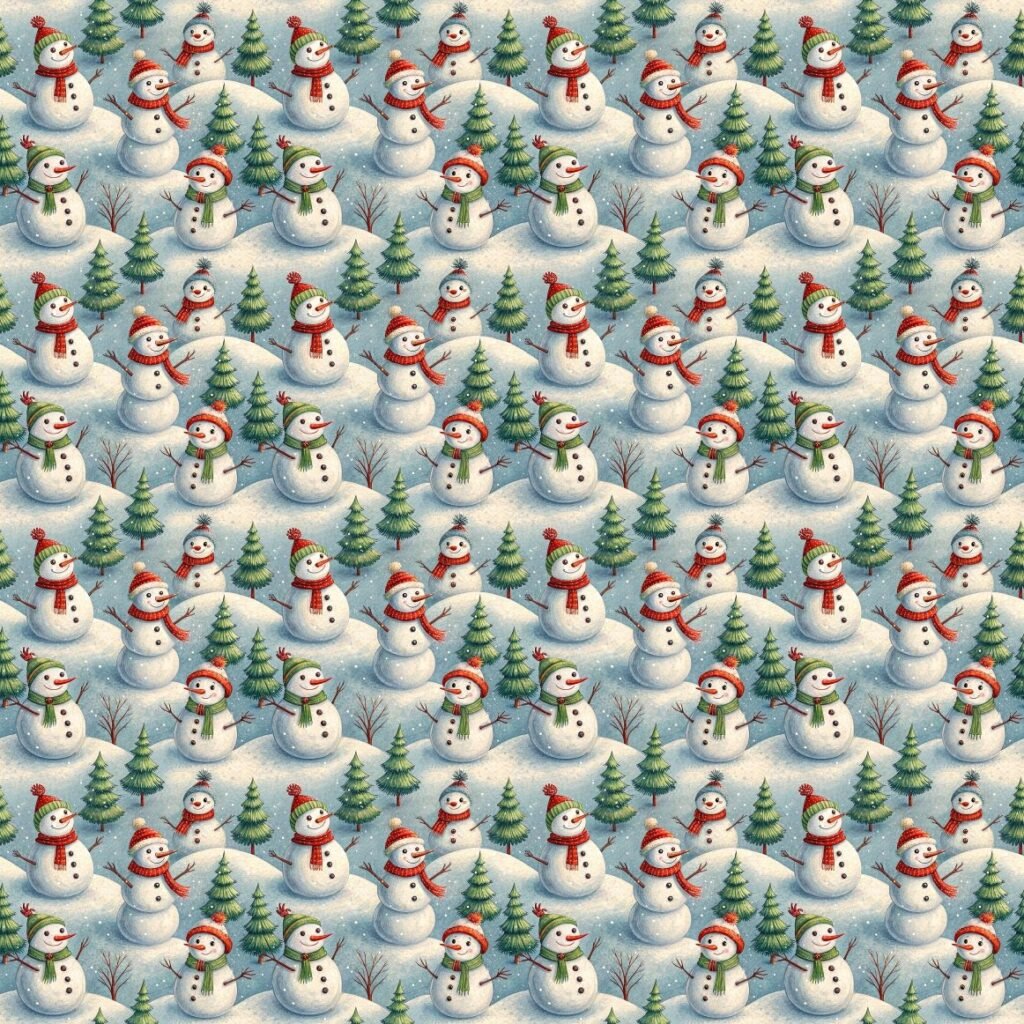 Tecido Decoração Policanvas Bonecos de Neve de Natal