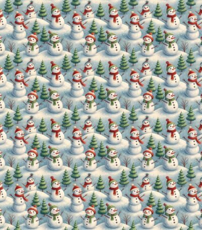Tecido Decoração Policanvas Bonecos de Neve de Natal
