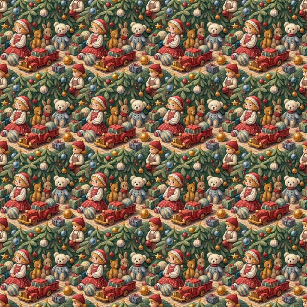 Tecido Decoração Policanvas Brinquedos de Natal