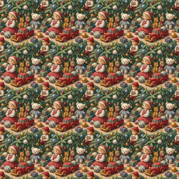 Tecido Decoração Policanvas Brinquedos de Natal