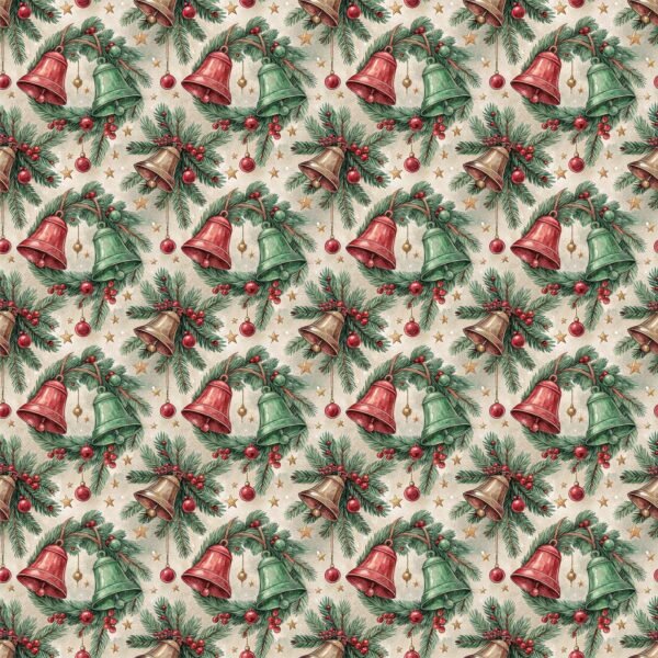 Tecido Decoração Policanvas Sinos de Natal