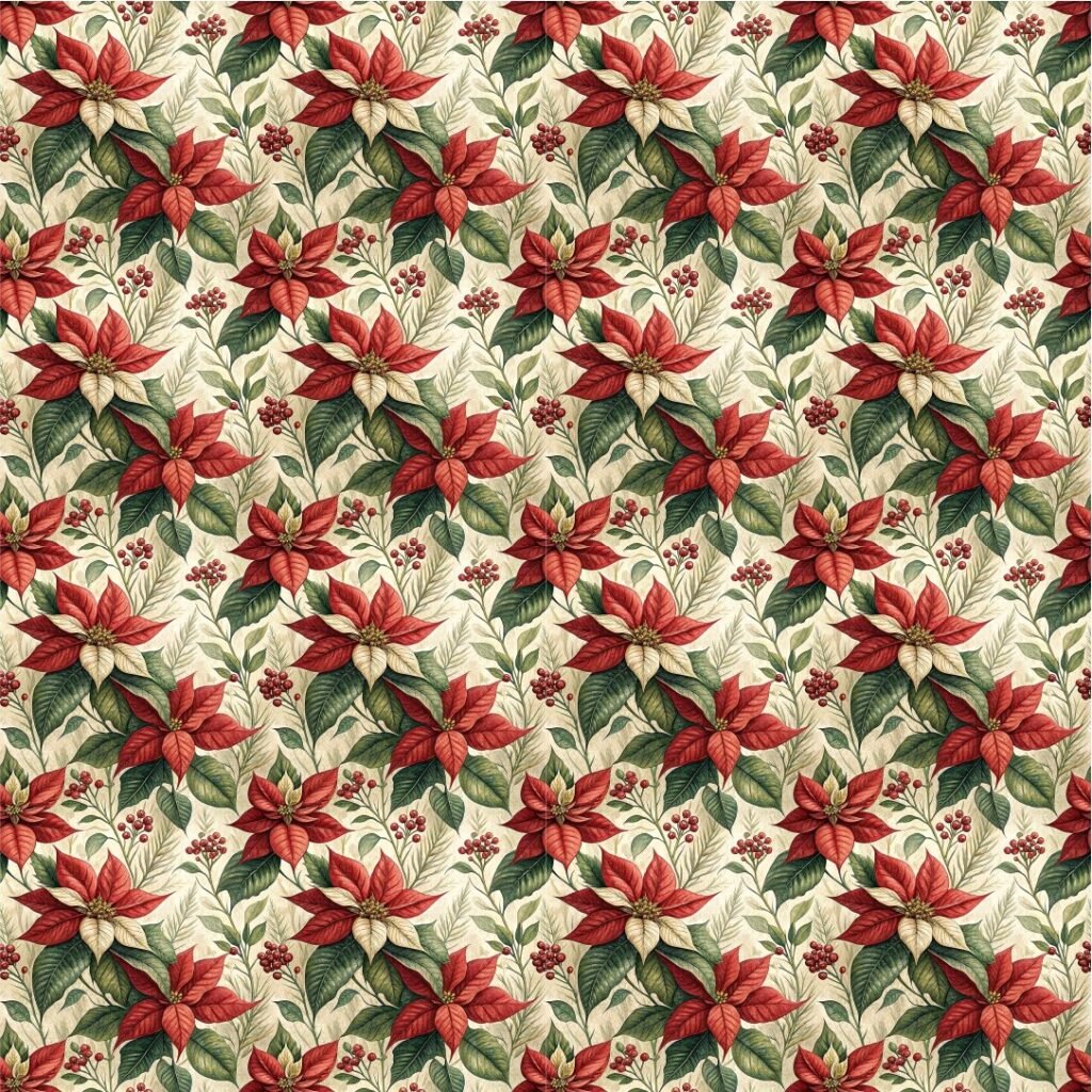 Tecido Decoração Policanvas Flor de Natal