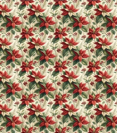 Tecido Decoração Policanvas Flor de Natal