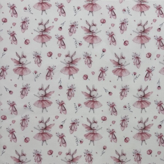 Tecido Popeline Coelhinha Bailarina