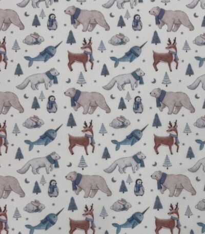 Tecido Popeline Animais – Branco