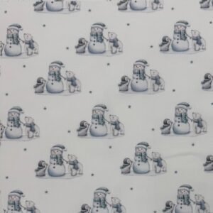 Tecido Popeline Urso e Pinguin – Branco