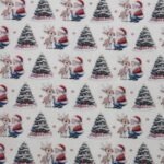 Tecido Popeline Pai Natal e Rena