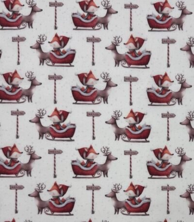 Tecido Popeline Natal Trenó