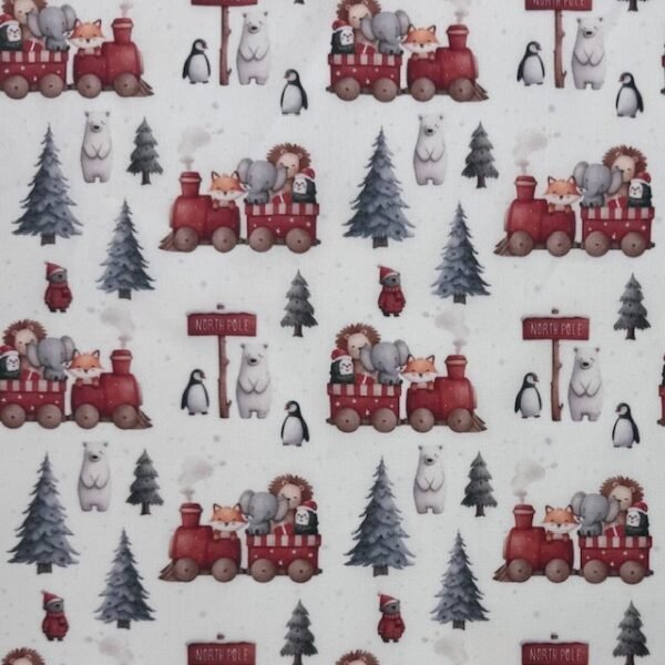 Tecido Popeline Natal Comboio