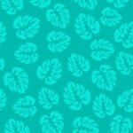 Tecido p/ Calções de Banho Tactel Folhas – Azul Turquesa