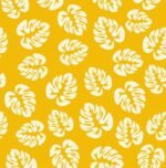 Tecido p/ Calções de Banho Tactel Folhas – Amarelo