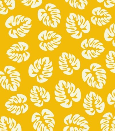 Tecido p/ Calções de Banho Tactel Folhas – Amarelo