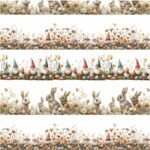 Tecido Decoração Policanvas Barras Animais Páscoa