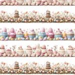 Tecido Decoração Policanvas Barras Bolos Páscoa