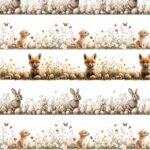 Tecido Decoração Policanvas Barras Animais Páscoa