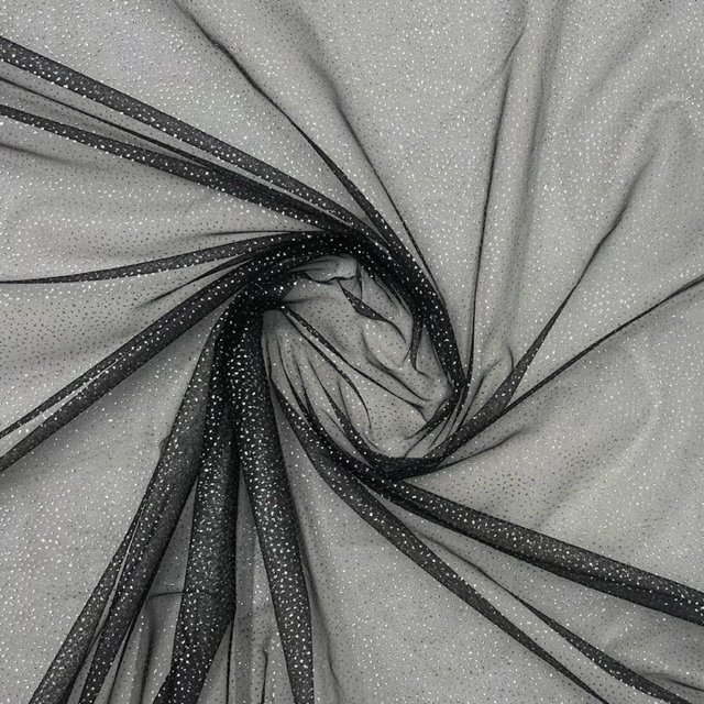 Tule Glitter – Preto/Silver