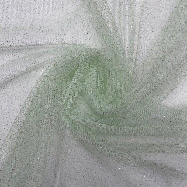 Tule Glitter – Verde Menta/Gold