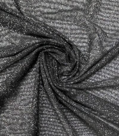 Tule c/ Elastano Glitter – Preto/Silver