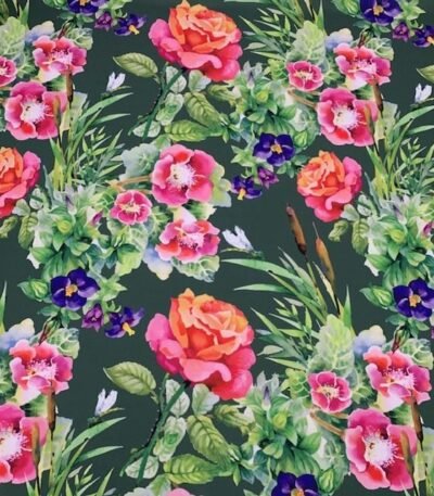 Seda – Floral – Verde