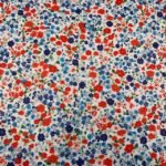 Seda Crepe – Floral – Vermelho / Azul