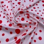 Seda Crepe – Bolas Variadas – Vermelho
