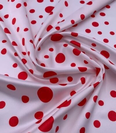Seda Crepe – Bolas Variadas – Vermelho