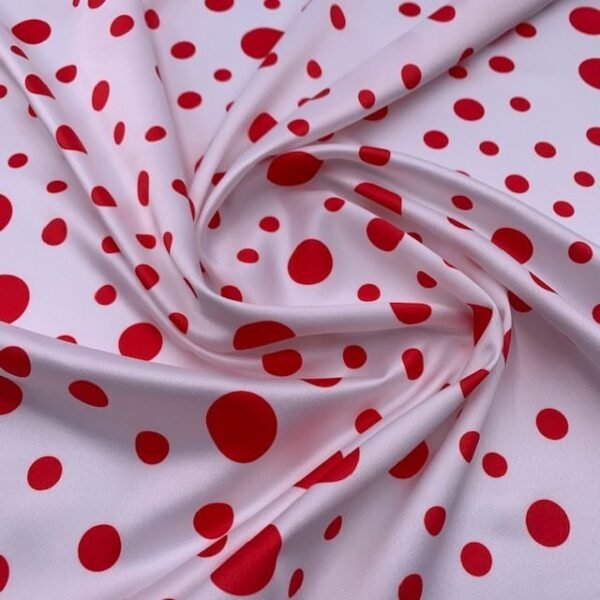 Seda Crepe – Bolas Variadas – Vermelho