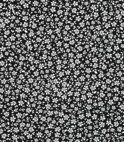 Viscose Small Flower c/ Elastano – Preto