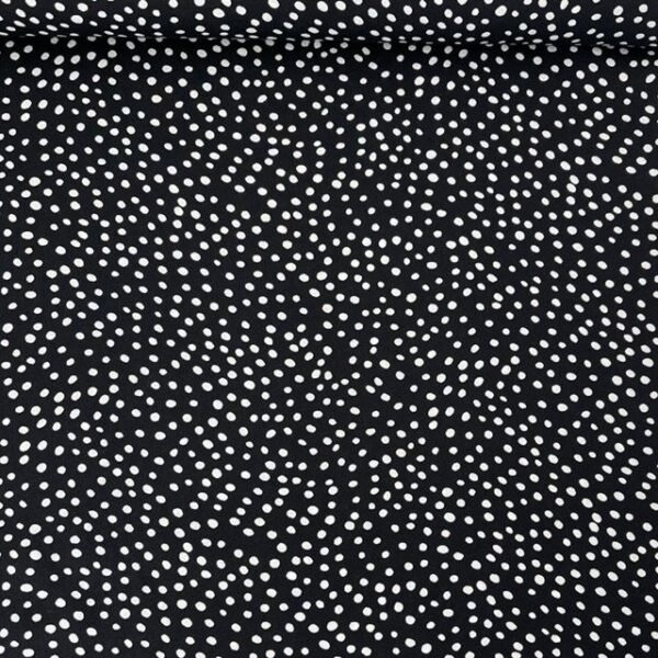 Viscose Estampada Pintas – Preto