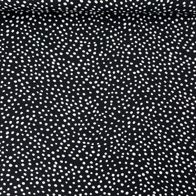 Viscose Estampada Pintas – Preto
