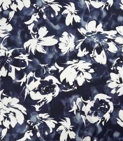 Viscose Flor c/ Elastano – Azul