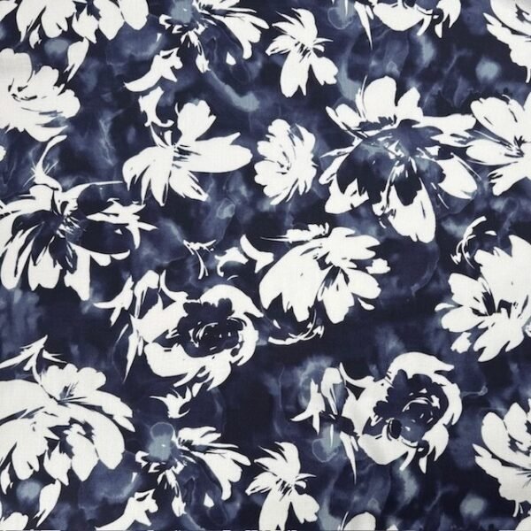 Viscose Flor c/ Elastano – Azul
