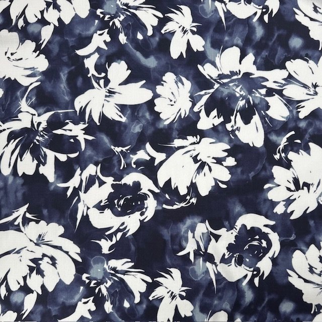 Viscose Flor c/ Elastano – Azul