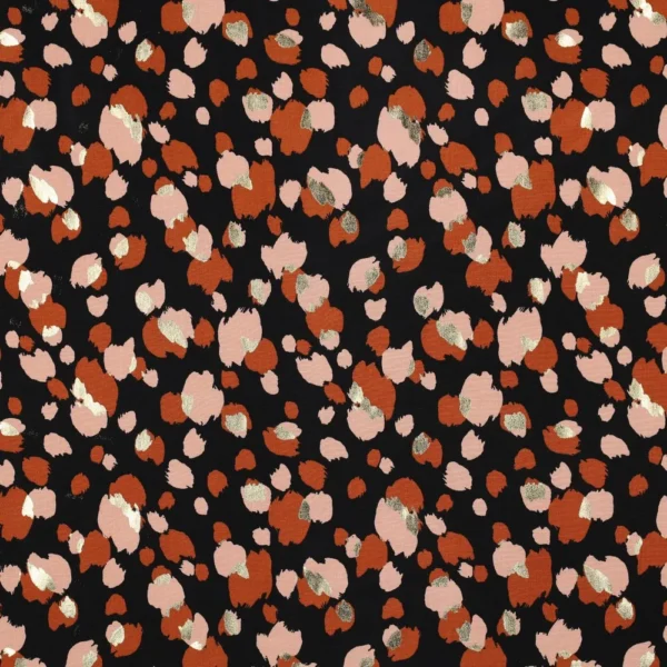 Viscose Leo Foil Gold – Preto