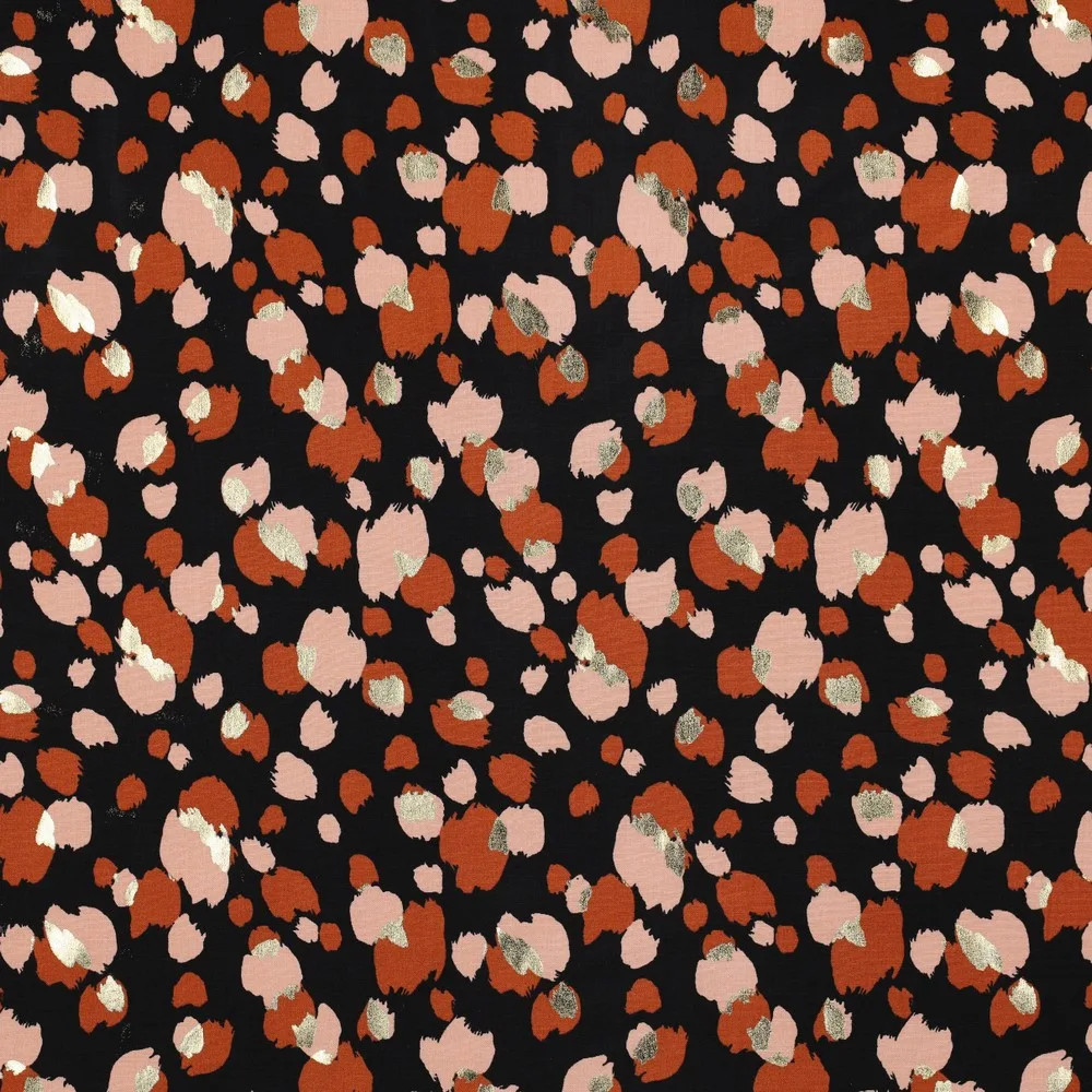 Viscose Leo Foil Gold – Preto