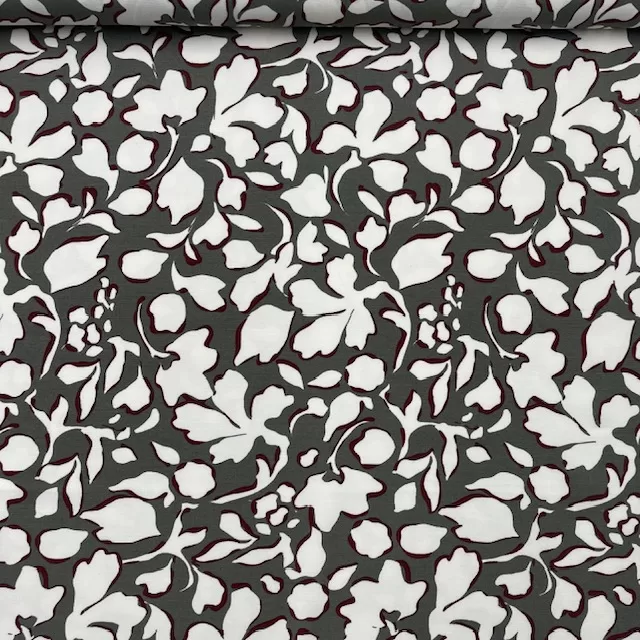 Viscose c/ Elastano Flower – Taupe