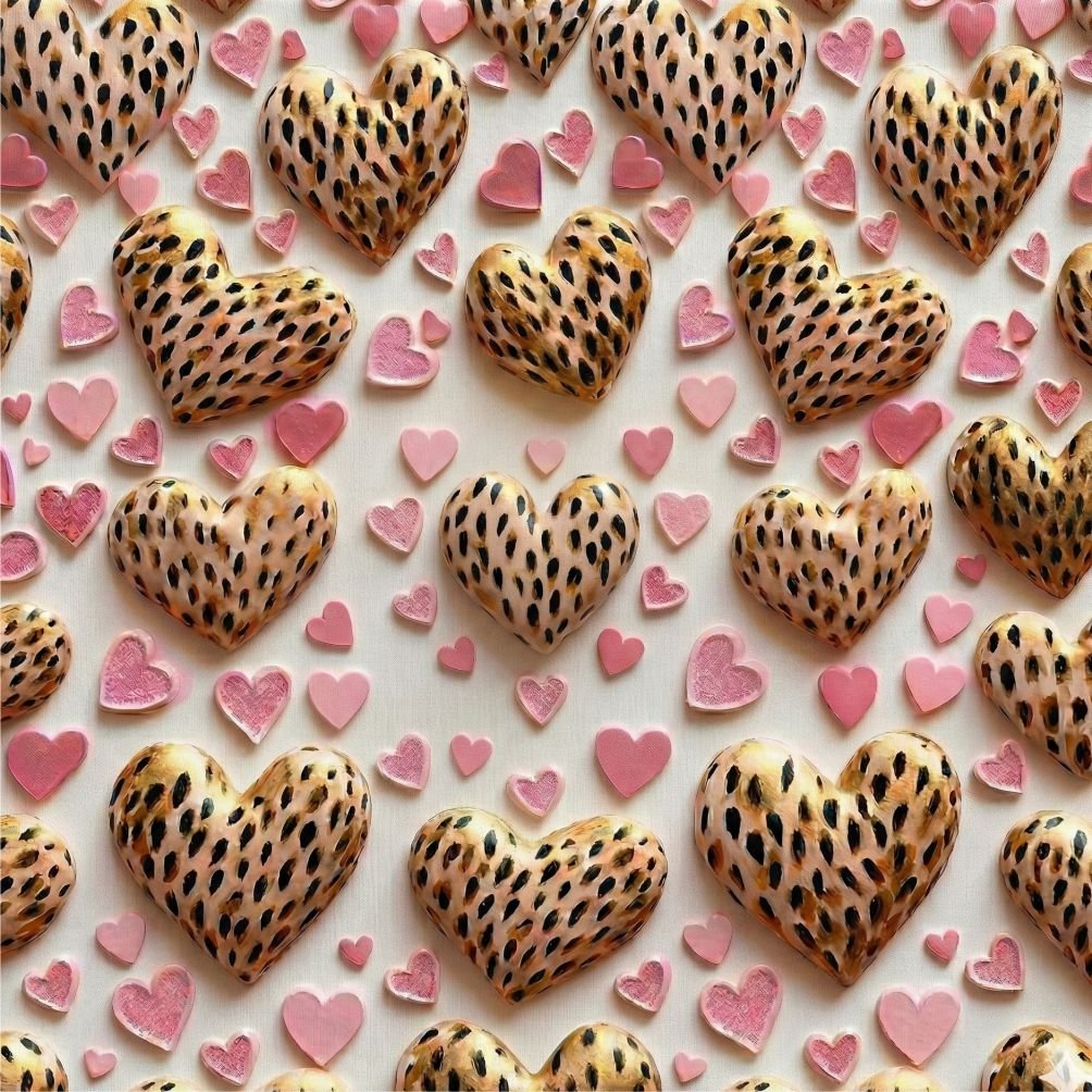 Tecido Lycra Estampada Coracoes Leopardo Violet Fabrics