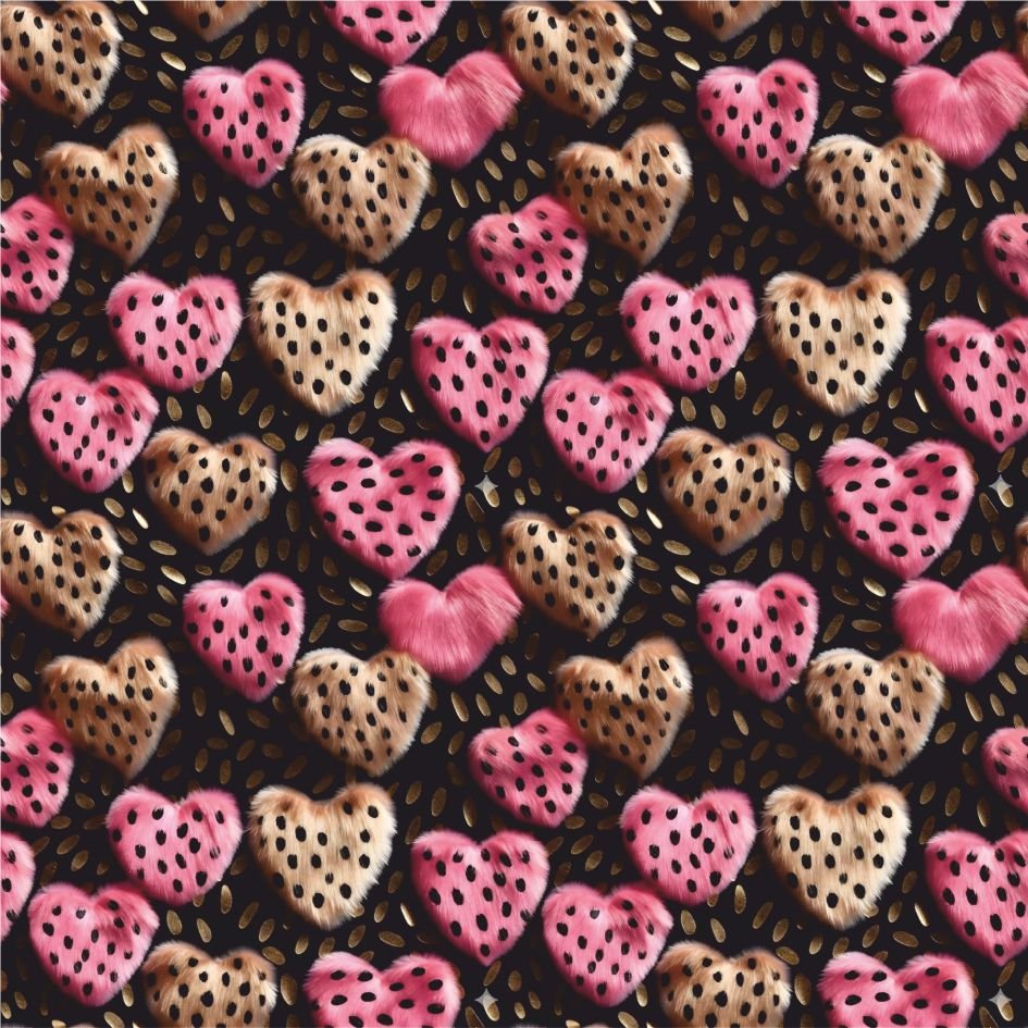 Tecido Lycra Estampada Coracoes a Violet Fabrics