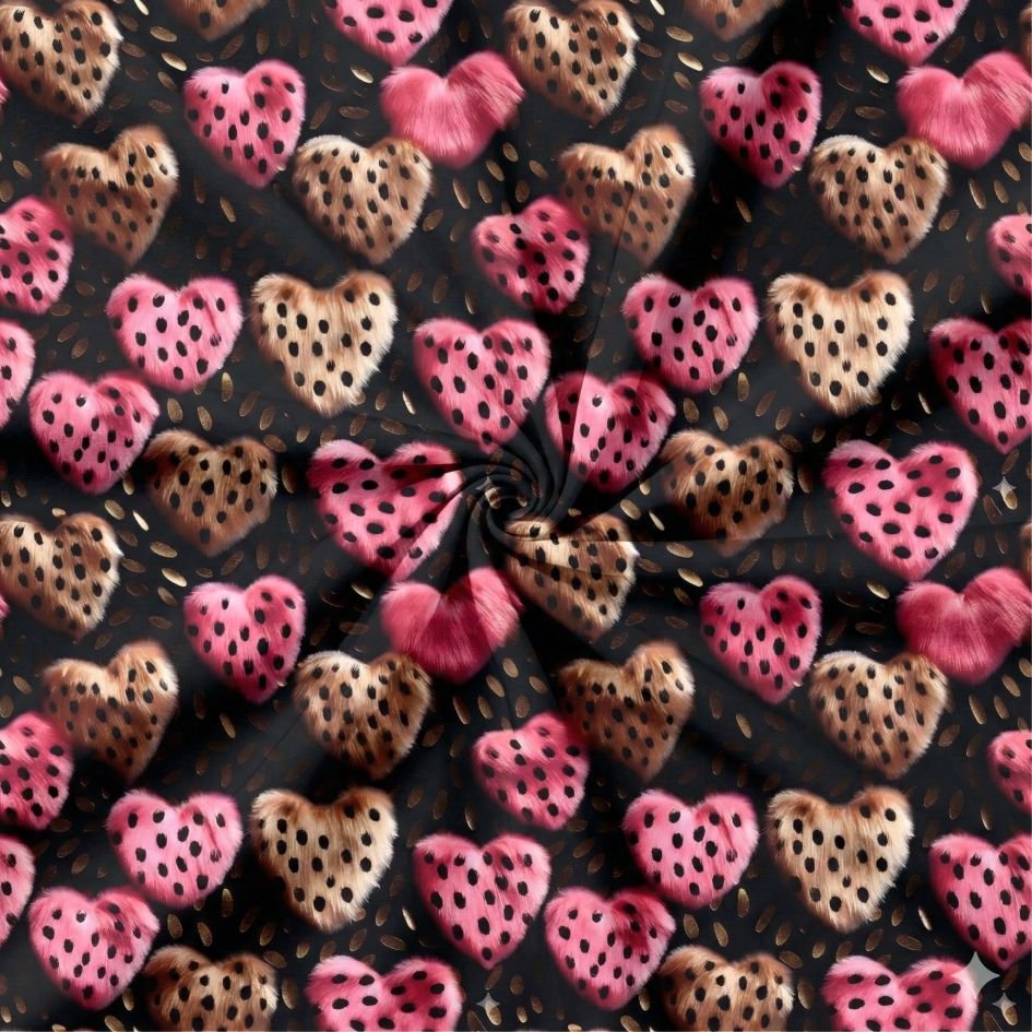 Tecido Lycra Estampada Coracoes Violet Fabrics
