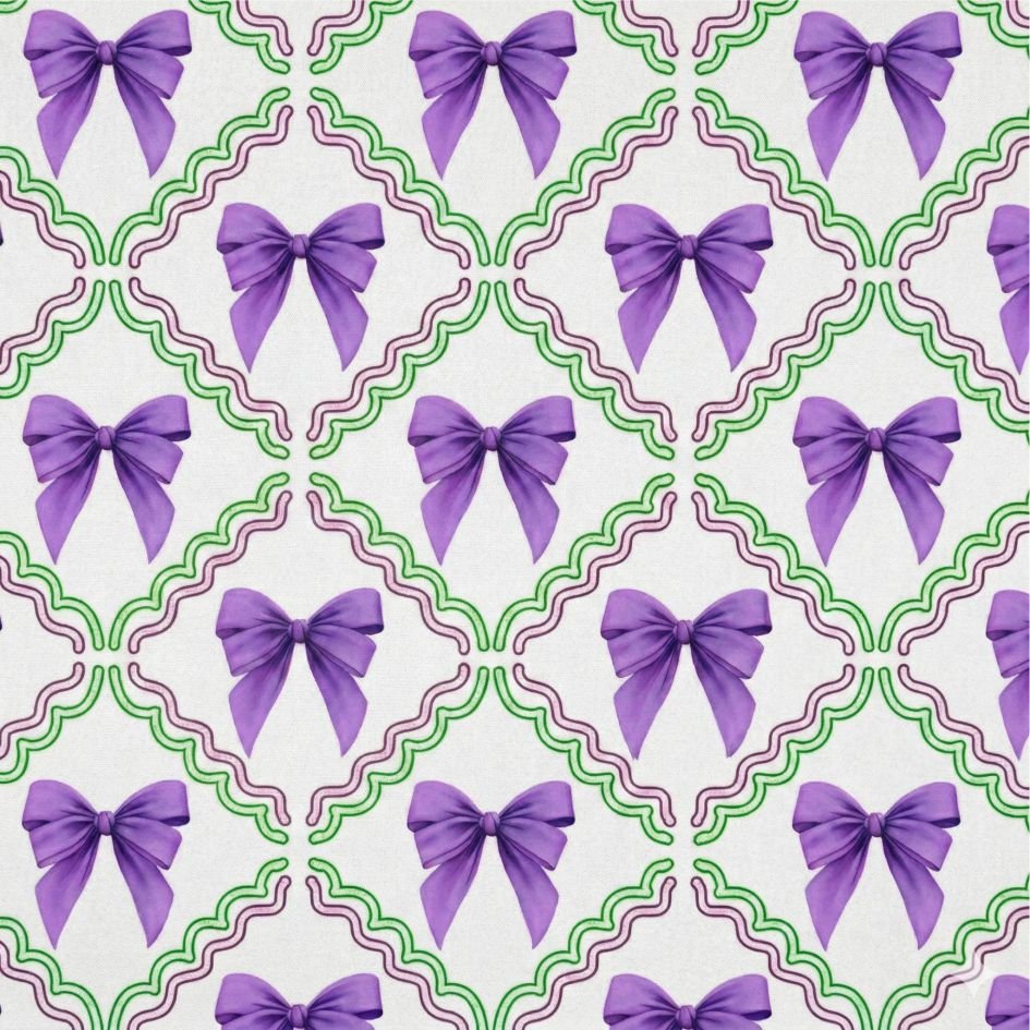 Tecido Lycra Estampada Lacinhos Violet Fabrics