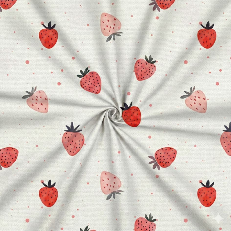 Tecido Lycra Estampada Moranguinhos a Violet Fabrics