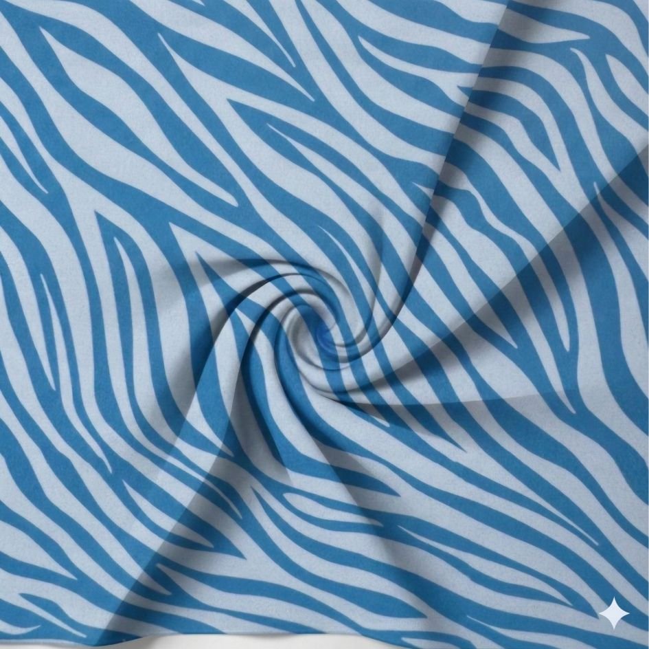 Tecido Lycra Estampada Zebra Turquesa a Violet Fabrics