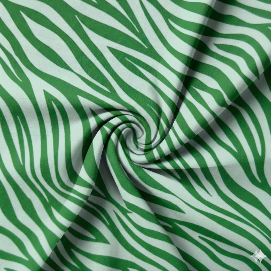 Tecido Lycra Estampada Zebra Verde Bandeira a Violet Fabrics