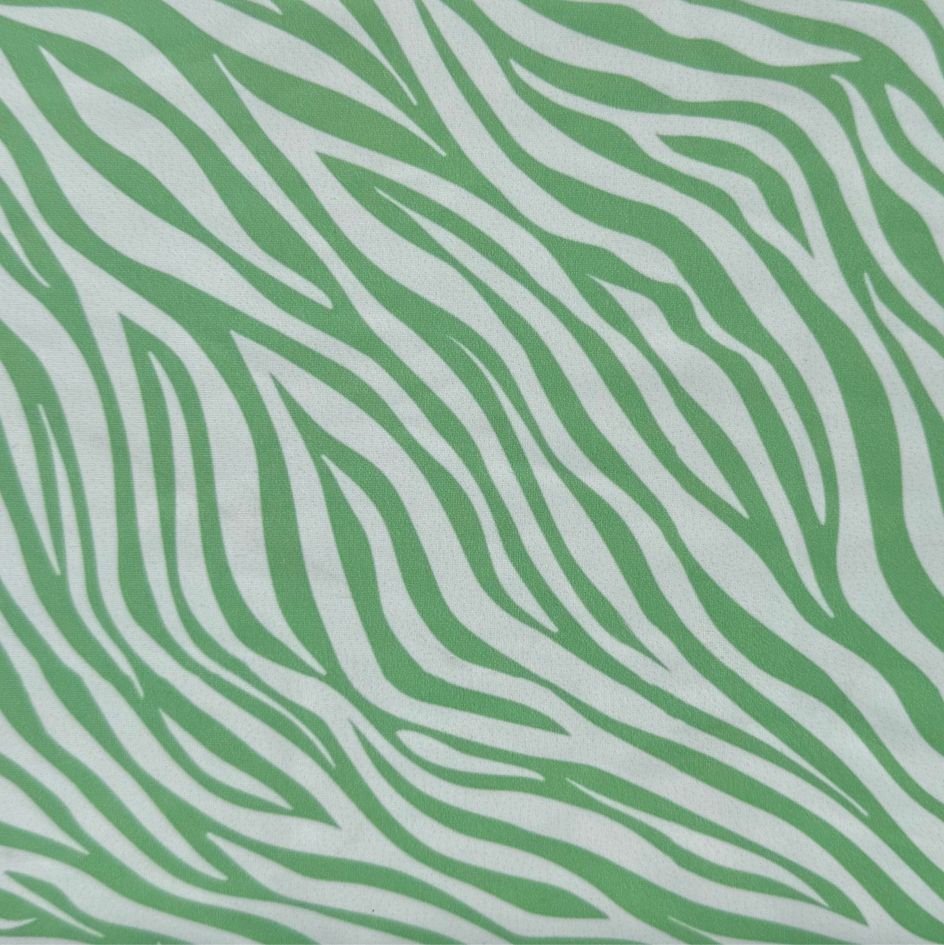 Tecido Lycra Estampada Zebra Verde Menta a Violet Fabrics