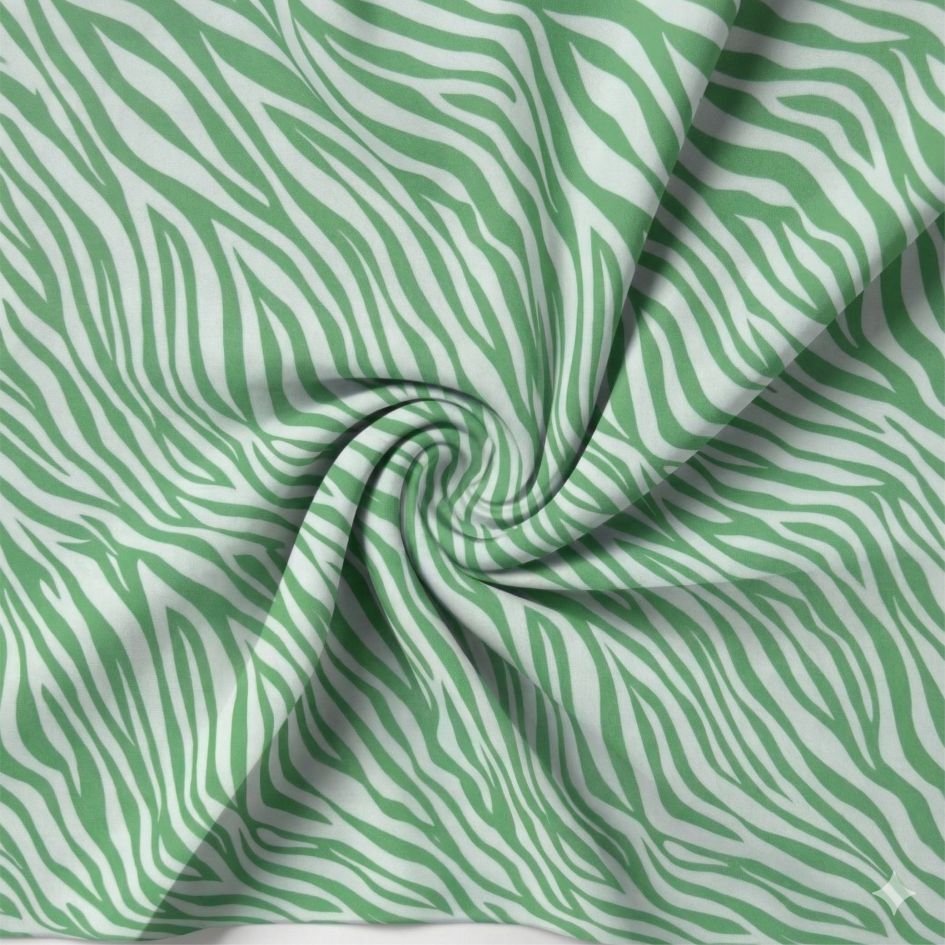 Tecido Lycra Estampada Zebra Verde Menta Violet Fabrics