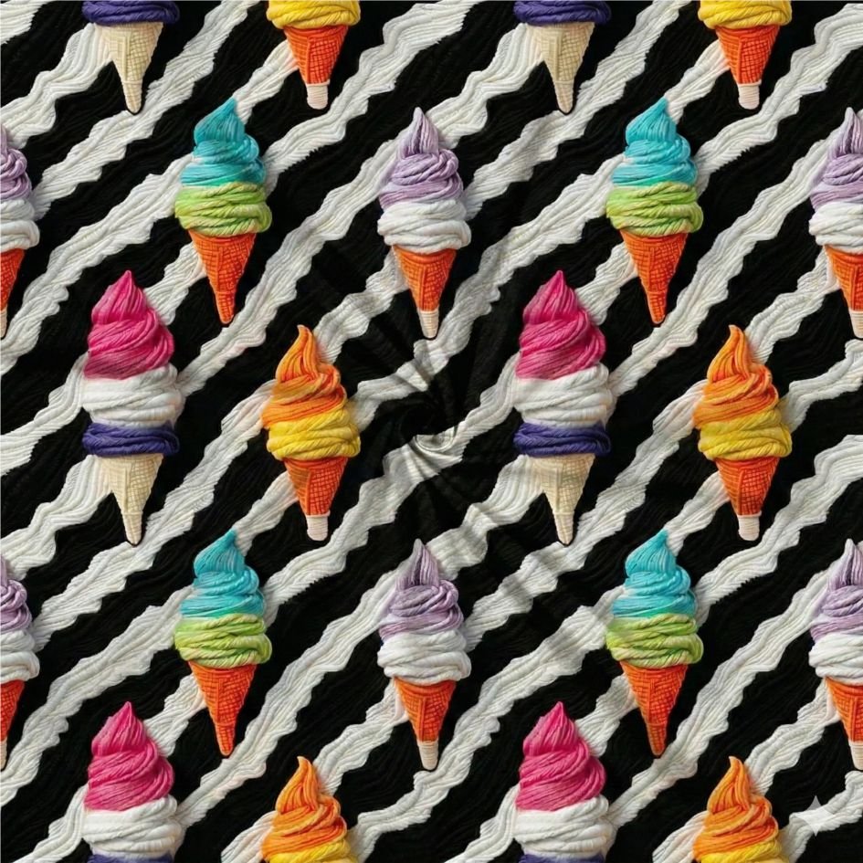 Tecido Lycra Reciclada Estampada Gelados v Violet Fabrics