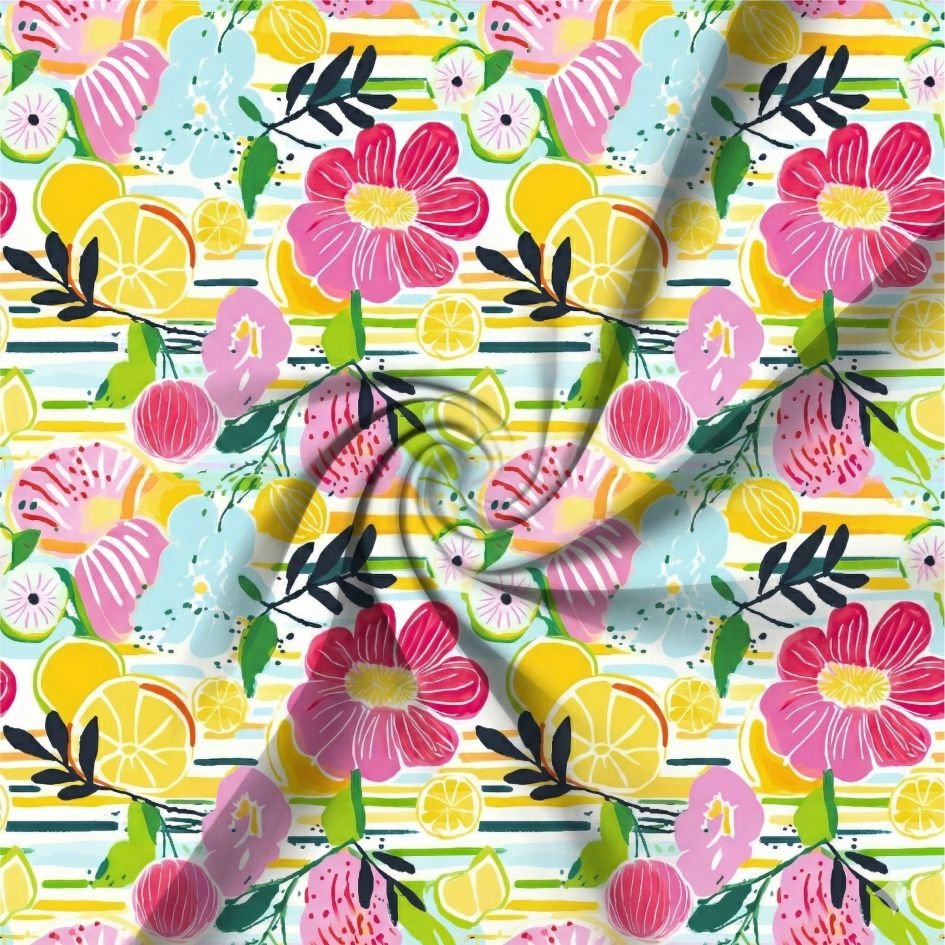 Tecido Lycra estampada Flores 1 Violet Fabrics