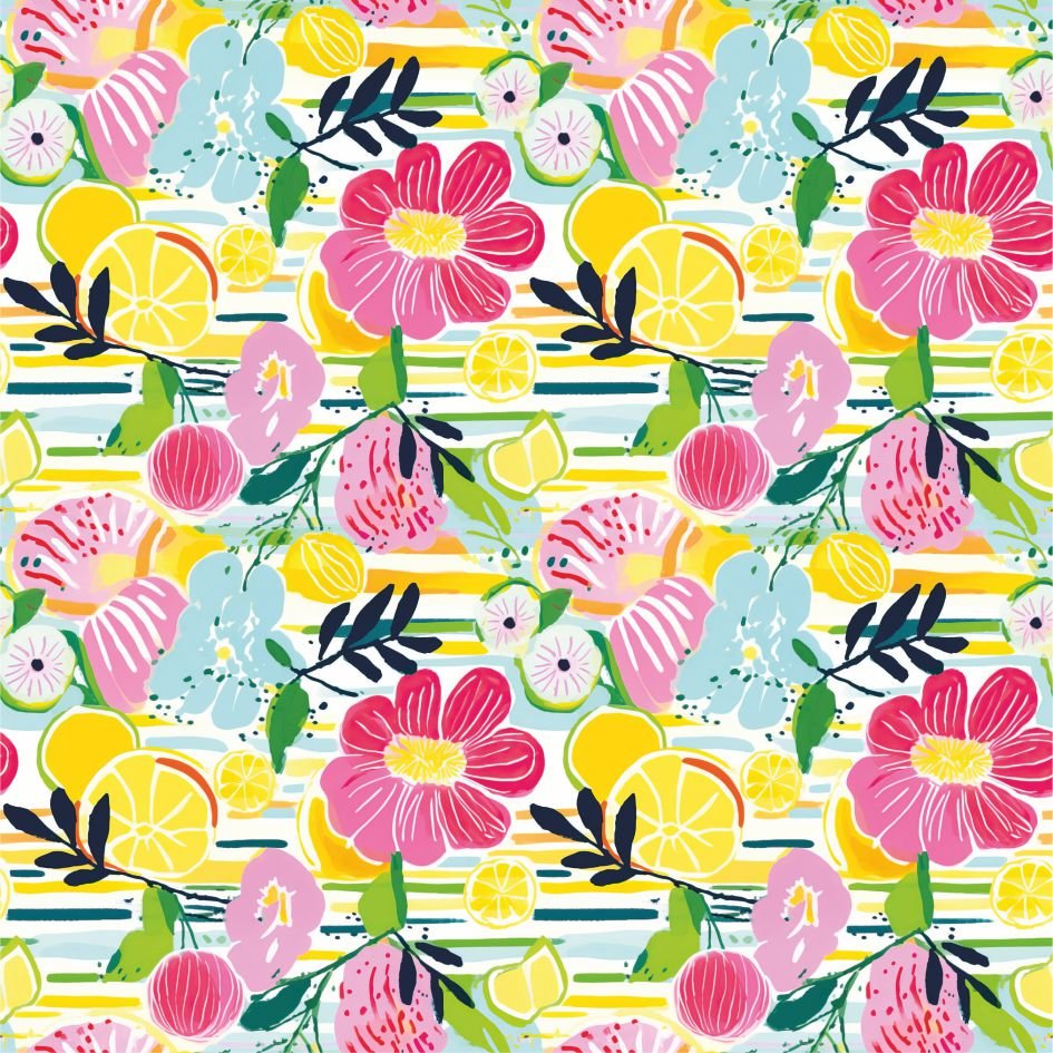 Tecido Lycra estampada Flores d Violet Fabrics