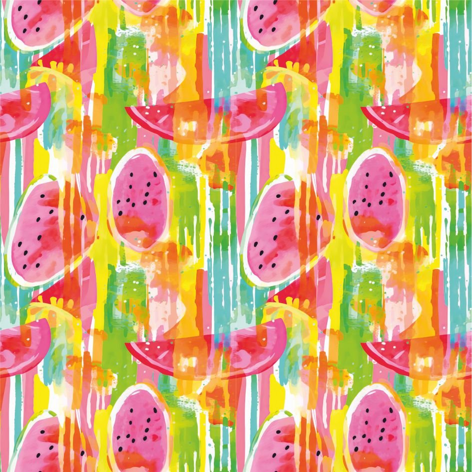 Tecido Lycra estampada Neon Melancia Violet Fabrics