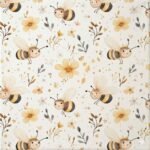 Popelin Abelha e Flores - Branco